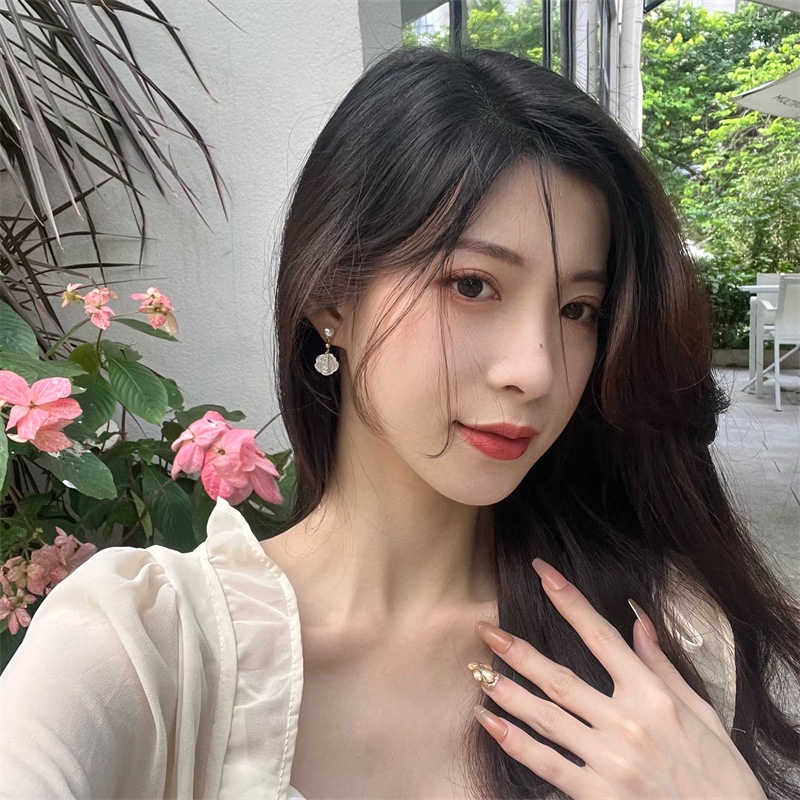[Augustcloth | AugustJewelry] Bông tai/ Hoa tai 1 bông hoa hồng trắng có đính hạt