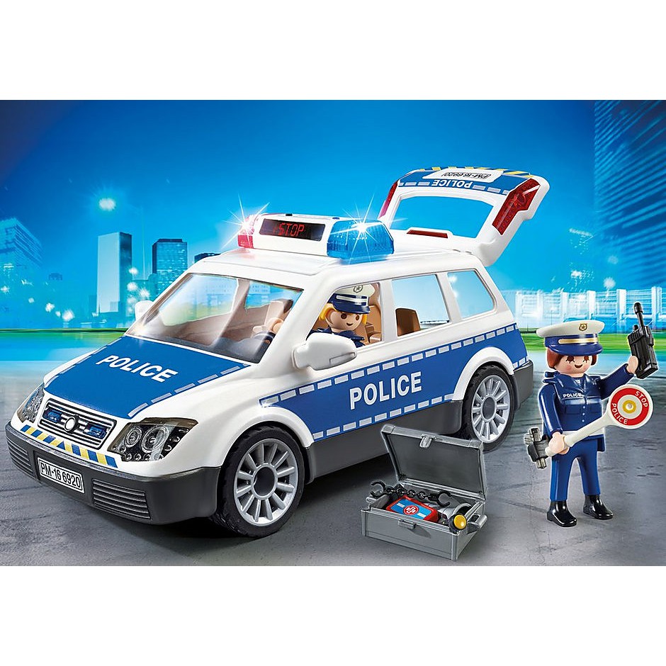 Đồ chơi nhập vai Playmobil Xe hơi cảnh sát có đèn &amp; âm thanh