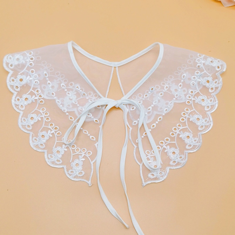 Cổ Áo Sơ Mi Ren Rỗng Họa Tiết Hoa Có Thể Tháo Rời Cho Nữ