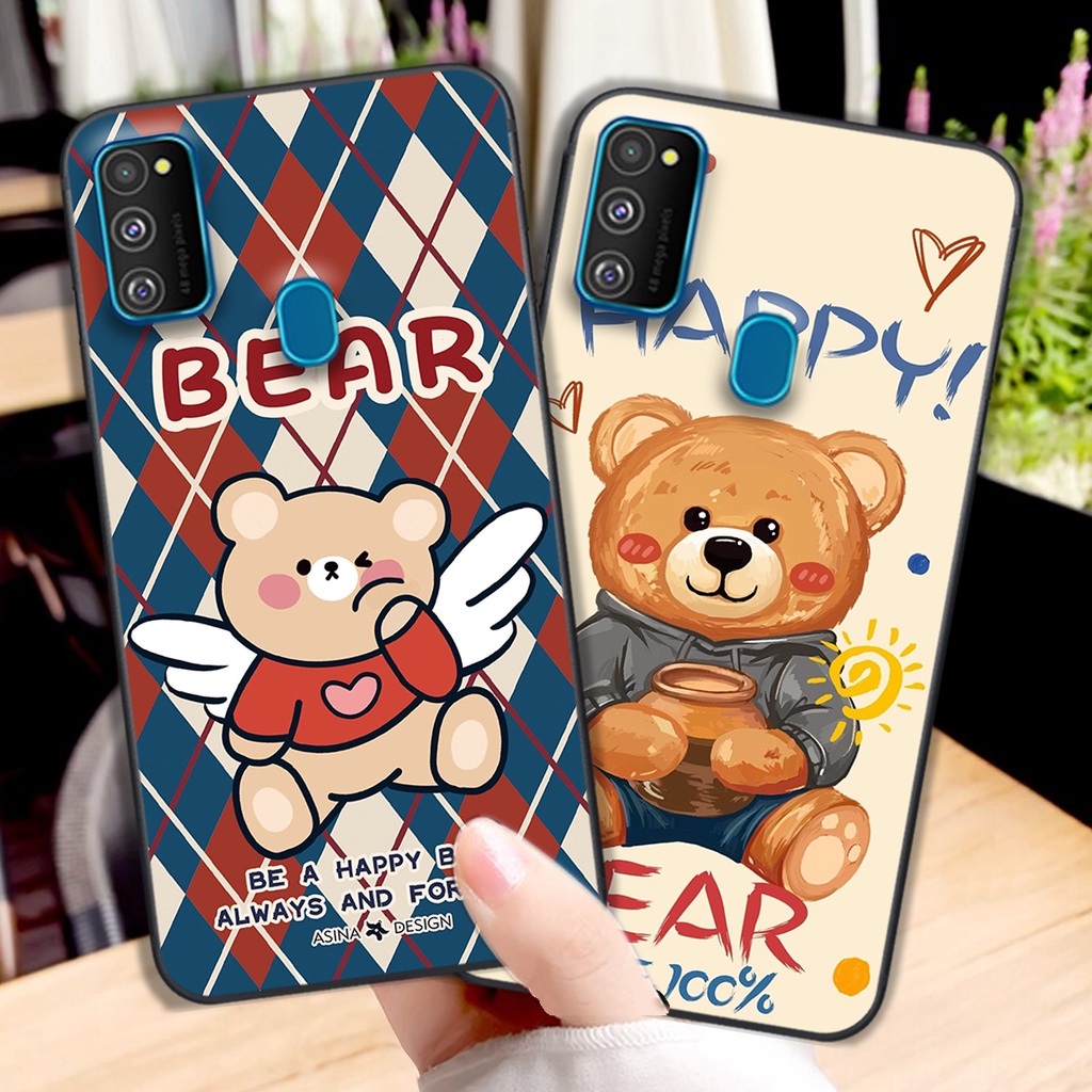 Ốp lưng Samsung M21 / M30s / M31 in hình cute, chú gấu thể thao tinh nghịch cực đáng yêu