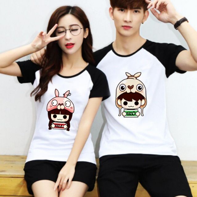 GIÁ SỈ_ Áo đôi siêu cute chất cotton cao cấp (có đủ cả set)