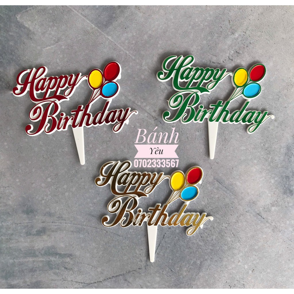 Que cắm nhựa Happy Birthday mini - SK21