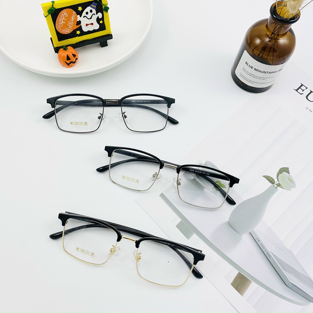 Mắt kính thời trang giả cận gọng kim loại chữ nhật đẹp AH1495-6F1 | BigBuy360 - bigbuy360.vn