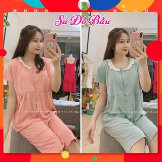 Bộ bầu Lửng - Bộ sau sinh - Cho con bú – Chất liệu Cotton ( Lửng Sao nhí Xinh Xinh Mã 034)