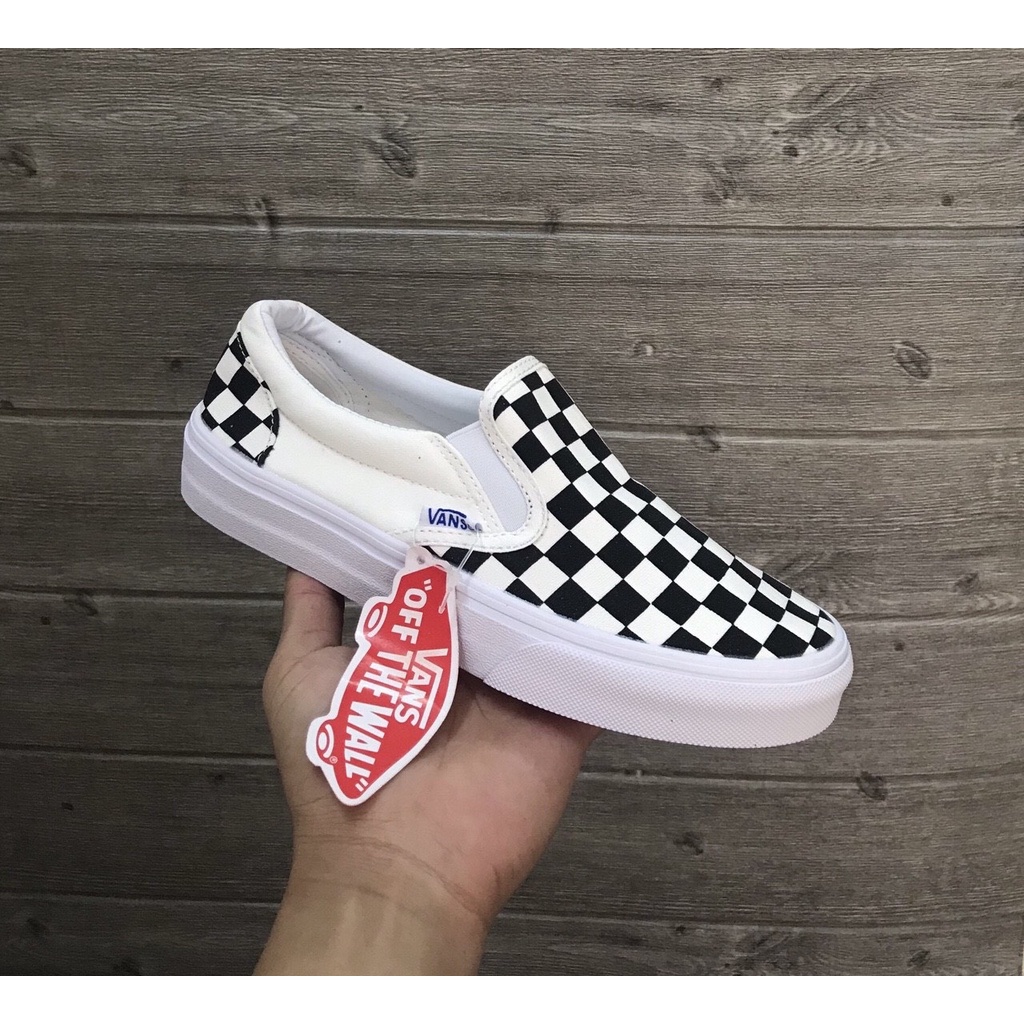 Giầy lười vans caro✅sập giá✅ slip on full box + hộp bảo vệ [fullbox]