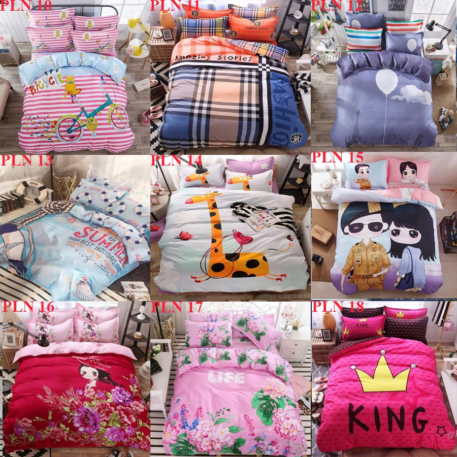 BỘ CHĂN GA GỐI POLLY NHẬP HELLO KITTY NƠ HỒNG CÁNH SEN M4/M6/M8