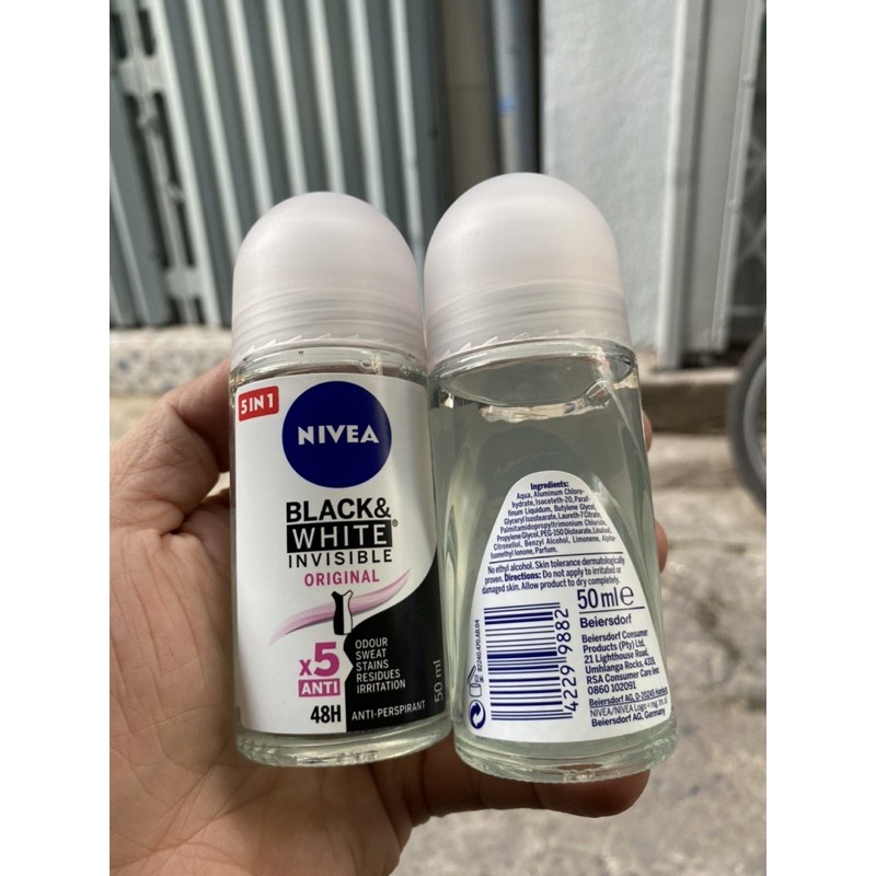 Lăn Khử Mùi Nivea Black &amp; White Invisible 50ml chính hãng