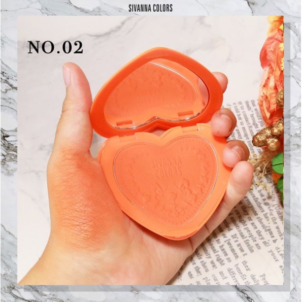Phấn Má Hồng Lì Không Nhũ Sivanna Colors Tông Cam Gạch So Chic Blush HF6025 No.02 | BigBuy360 - bigbuy360.vn
