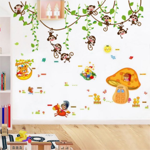 Decal dán tường vườn thú