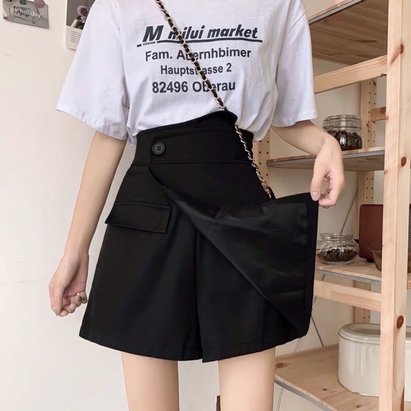 Chân Váy Chữ A Lưng Cao Kiểu Hàn Quốc Thiết Kế Lệch Tà Xinh Xắn Cho Nữ M9227 | BigBuy360 - bigbuy360.vn