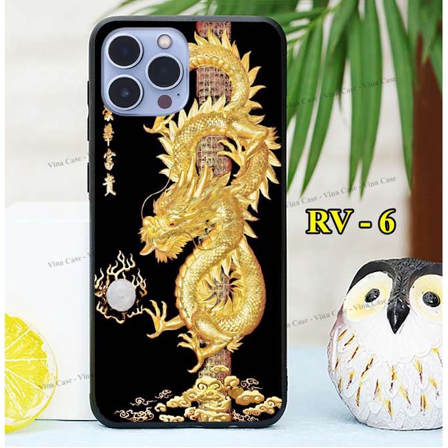 Ốp lưng kính cho dòng máy iPhone 11 Series - iPhone 12 Series - iPhone 13 - iPhone 13 Pro Max in Rồng Vàng 3D