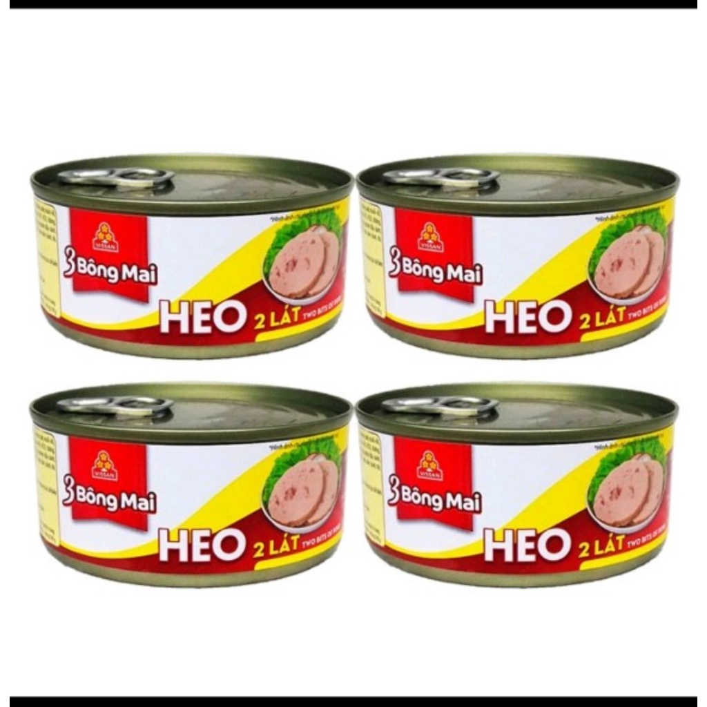 Combo 4 Heo 2 lát 3 Bông mai Vissan ( 4 Hộp x 150gr)