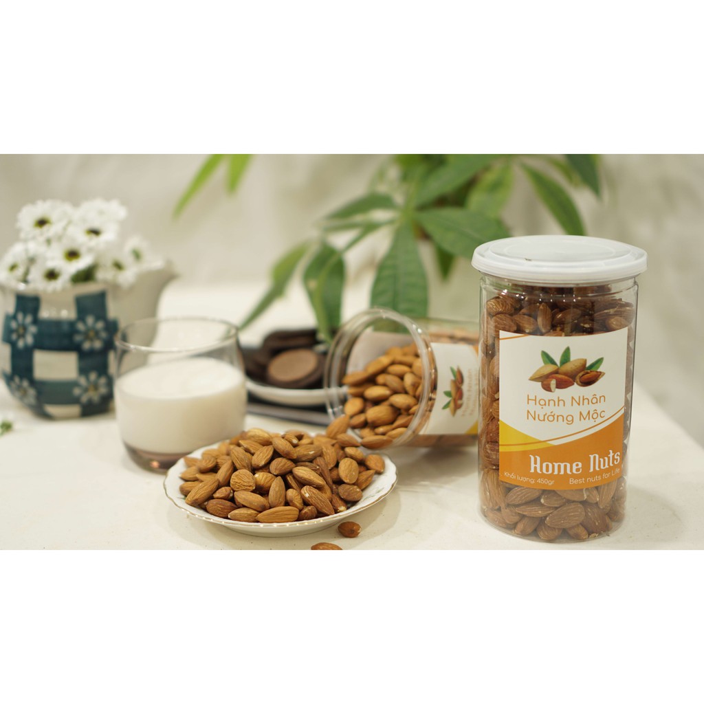 Hạnh nhân tách vỏ nhập khẩu Mỹ nướng mộc nguyên vị không tẩm ướp - Home Nuts