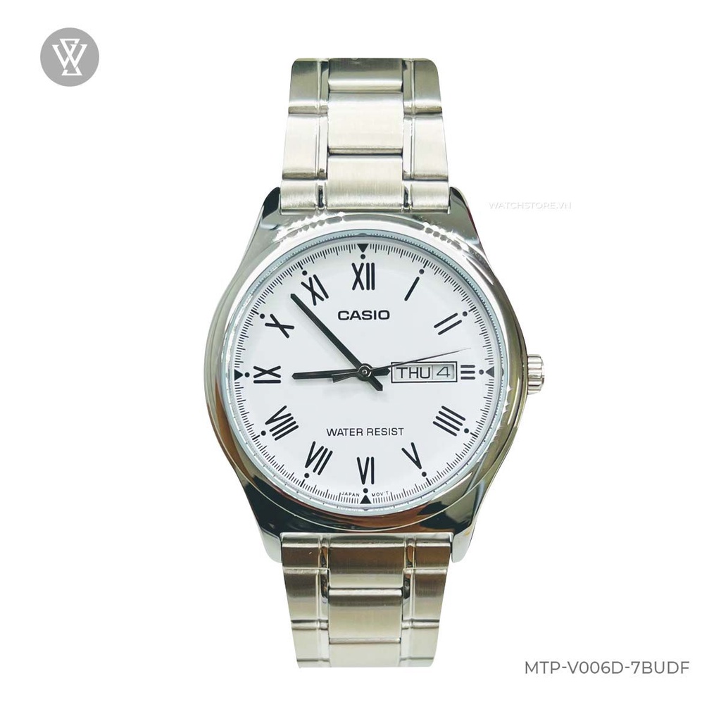 Đồng Hồ Quartz Nam Casio WATCHSTORE MTP-V006D-7BUDF Thiết Kế Kính Khoáng 38mm, Dây Đeo Kim Loại Và Vỏ Thép Không Gỉ