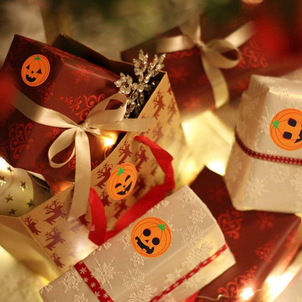 Sticker Dán Trang Trí Tiệc Hình Bí Ngô Mặt Cười Dễ Thương DIY