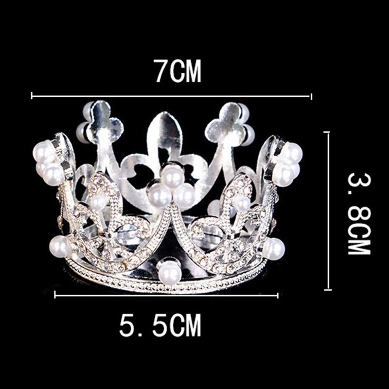 Vương miện đính đá mini trang trí bánh kem, hoa, quà tặng, phụ kiện trang trí