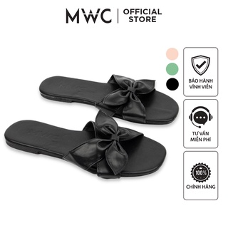Dép MWC 8089 - Dép Đế Bệt Quai Chéo Đính Nơ Xinh Xắn, Dép Nữ Quai Ngang Hình Nơ, Dép Giá Rẻ