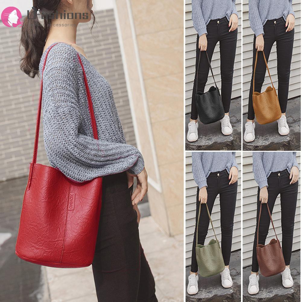 Túi da đeo chéo vai thời trang cổ điển đơn giản thời trang cho nữ