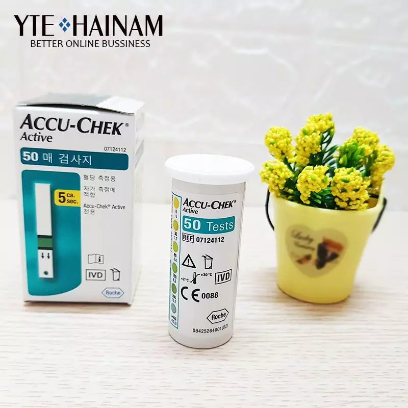 Que Thử Đường Huyết Accu Chek Active 50 + Quà Tặng