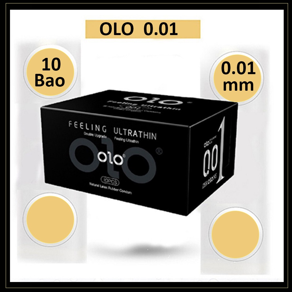 Bao cao su Siêu Mỏng OlO Feeling Ultrathin Hương Vani Nhiều Gel Bôi Trơn 0.01mm