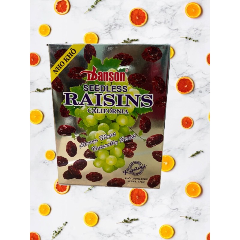 Nho khô dạng hộp Raisins 175gram