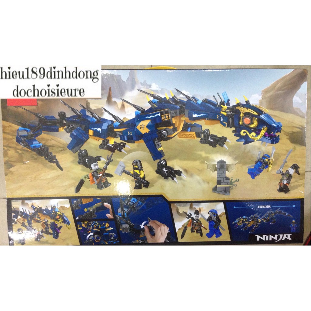 Lắp ráp xếp hình Lego ninjago movie 4016 : Rồng xanh sấm sét huyền thoại của ninja Jay (ảnh thật)