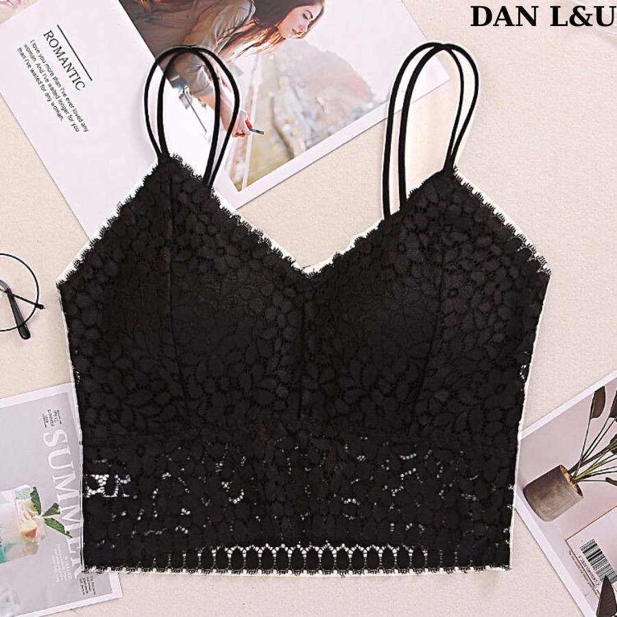 Áo bra hai dây ren hoa nhí đệm mút nâng ngực siêu quyến rũ SUNBRA 8812