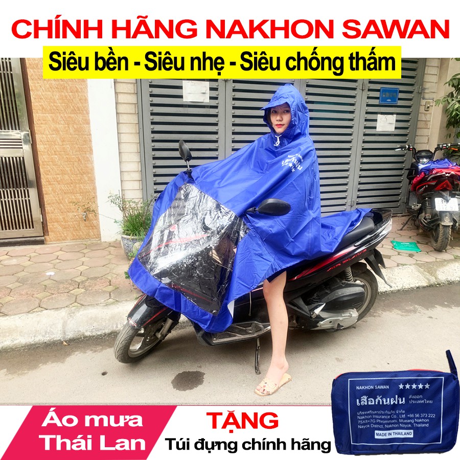 Áo Mưa Đơn Thái Lan NaKhon SaWan ( Tặng Túi Đựng Cao Cấp )