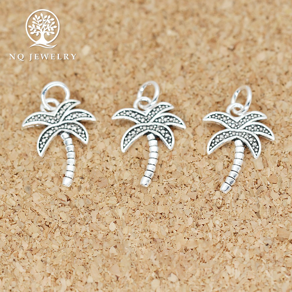 Charm bạc hình cây dừa treo - NQ Jewelry