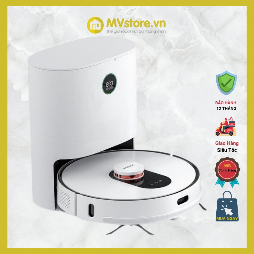 Robot hút bụi lau nhà thông minh Xiaomi Roidmi EVE Plus with Smart Base Tự Động Đổ Rác - Bản Quốc Tế Mới 100%