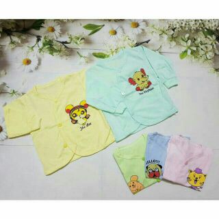 Áo sơ sinh cotton vạt lệch