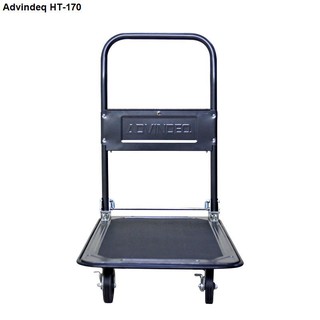 Xe đẩy hàng 4 bánh sàn thép phủ nhám chống gỉ Advindeq HT-170 (tải trọng 170kg, bánh có chốt hãm,khay chứa tiện dụng,