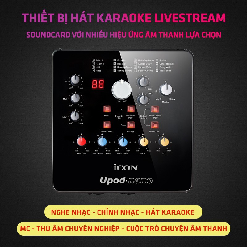 Trọn bộ combo thu âm, hát karaoke: SOUNDCARD ICON NANO, MIC TAKSTAR PC-K500 và TAI NGHE TS-2260