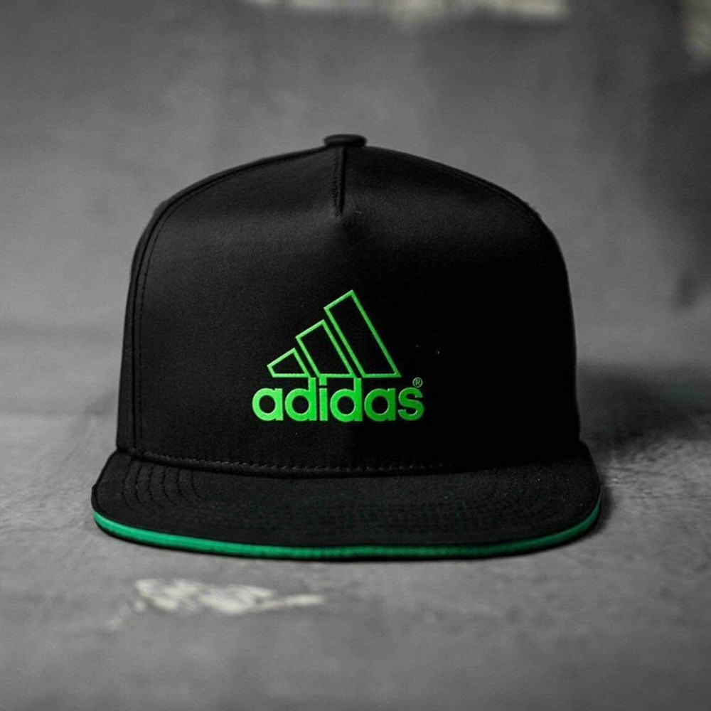 Mũ nón kết lưỡi trai Adidas đen logo xanh snapback cao cấp form đẹp cá tính