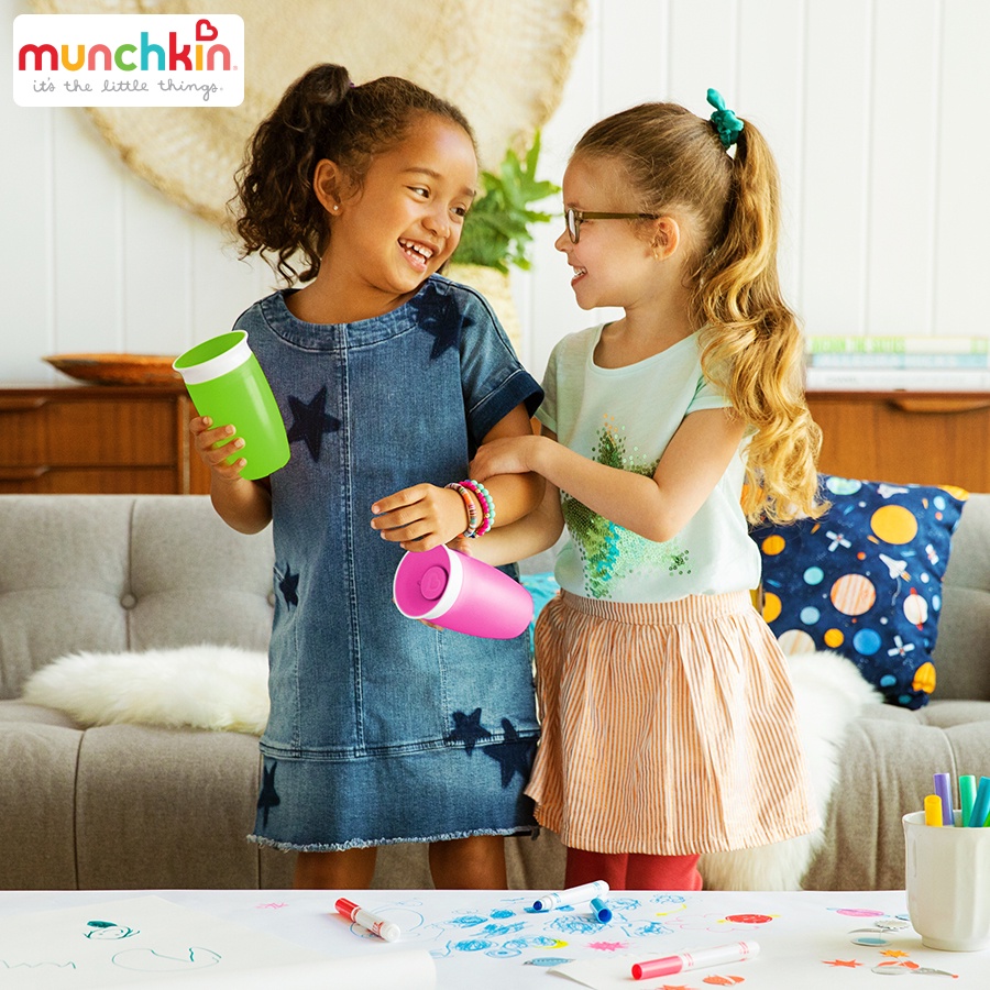 Cốc tập uống 360° chống đổ Munchkin có nắp 296ml