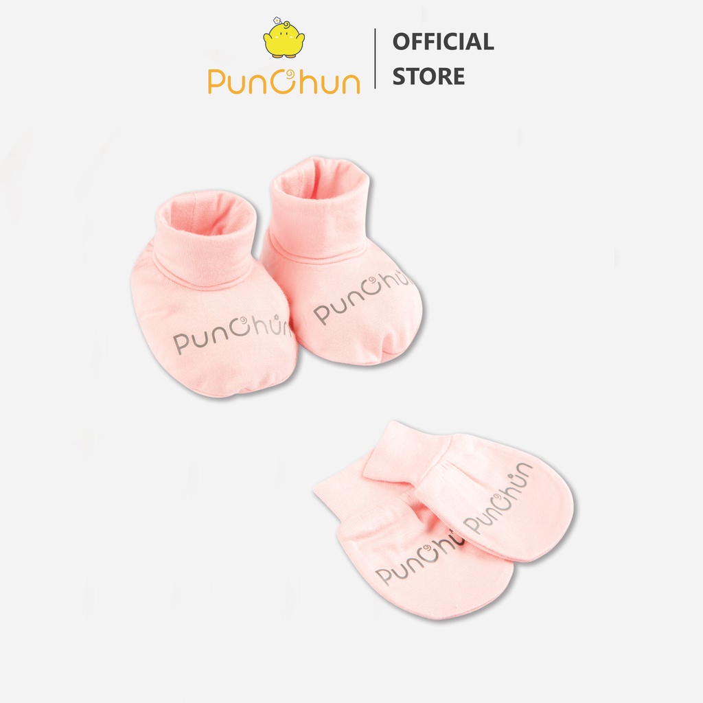 [PUNCHUN] Set bao tay bao chân Punchun hồng cho bé sơ sinh
