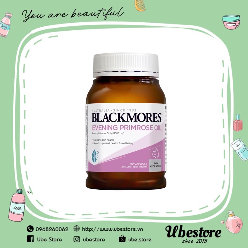 VIÊN UỐNG TINH DẦU ANH THẢO BLACKMORES EVENING PRIMROSE OIL 1006MG LỌ 190V #SALE_OFF_63%