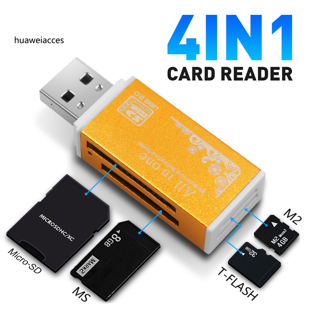 Đầu Đọc Thẻ Nhớ Hua Usb 2.0 Micro-Sd / Tf / Ct / Ms / Sdhc / Mmc