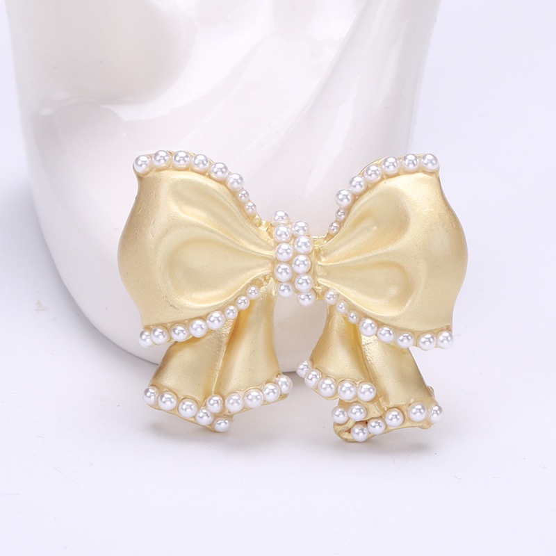 Ghim Cài Áo Hình Nơ Đính Ngọc Trai Nhân Tạo Phong Cách Mới