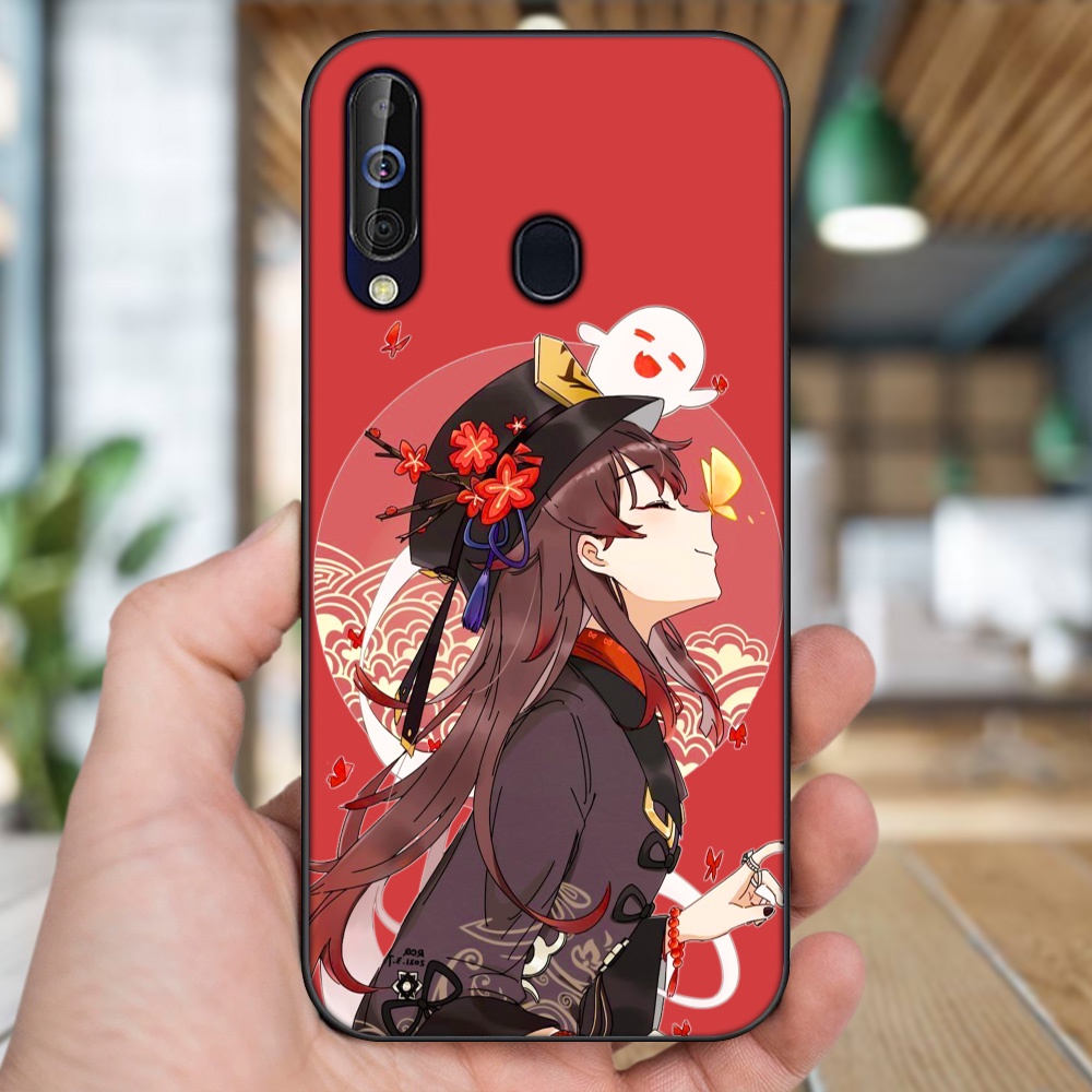 Ốp lưng Samsung A8s, A60, M30 viền đen in hình Hutao Genshin Impact