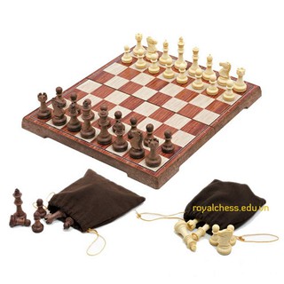Bộ cờ vua nam châm giả gỗ vừa - size M ROYALCHESS