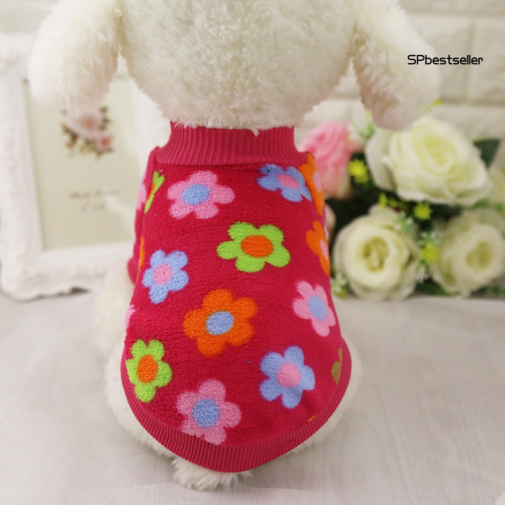 Trang Phục Vải Nhung San Hô Kẻ Sọc Giữ Ấm Mùa Thu Cho Thú Cưng