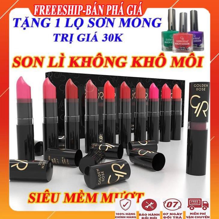 Son lì không khô môi siêu mềm mợt không lem giúp dưỡng môi thâm/Son vision golden rose
