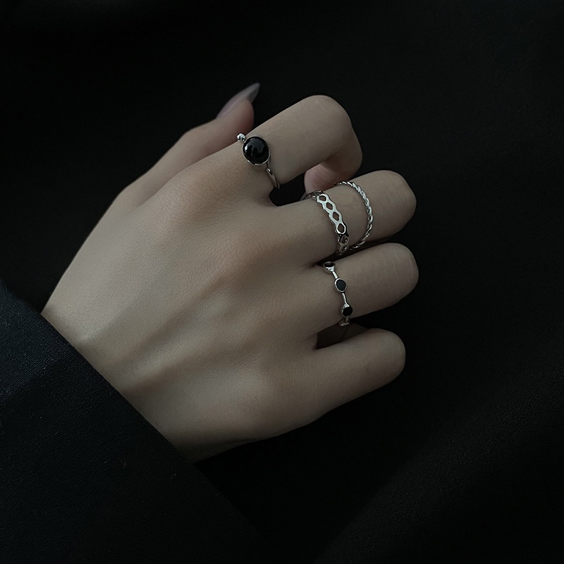 Bộ Bốn Nhẫn Trang Trí Phong Cách Hip Hop Cổ Điển 19565