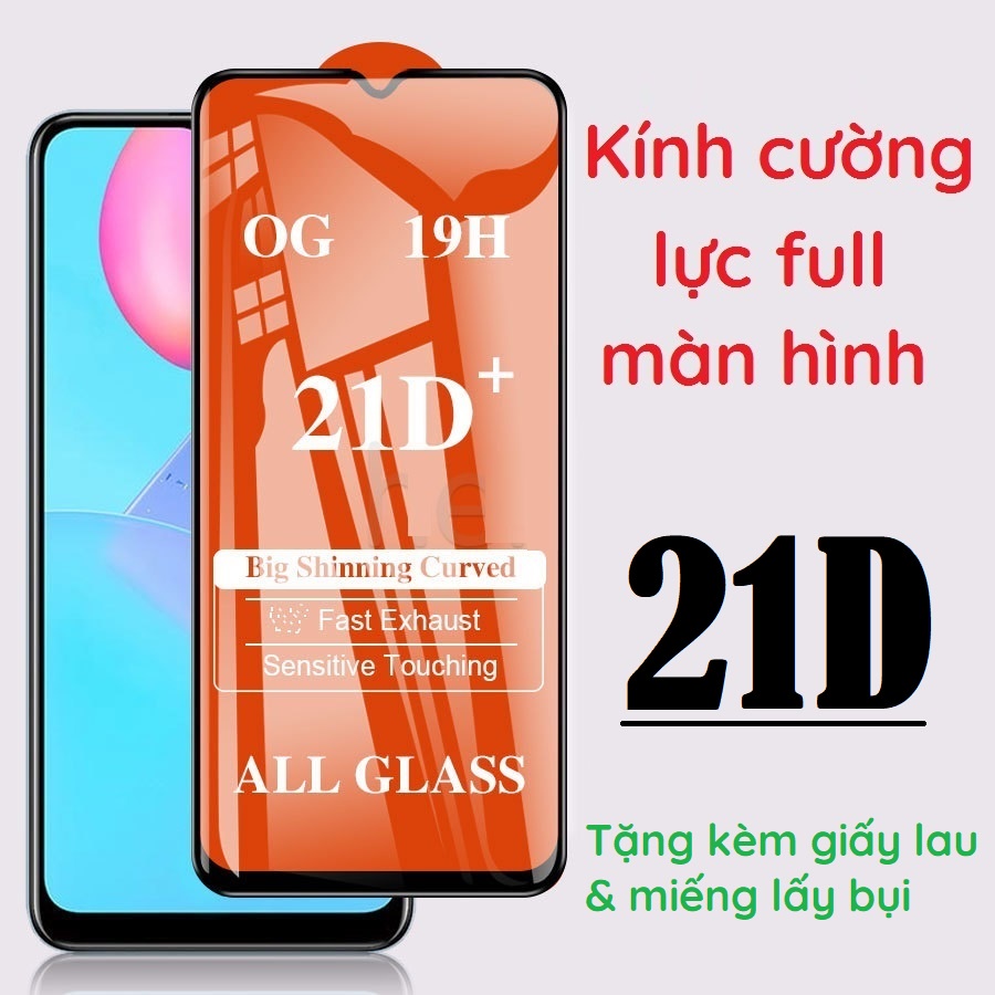 Kính cường lực full màn hình Oppo A16 / A16s trong suốt, không chấm liti