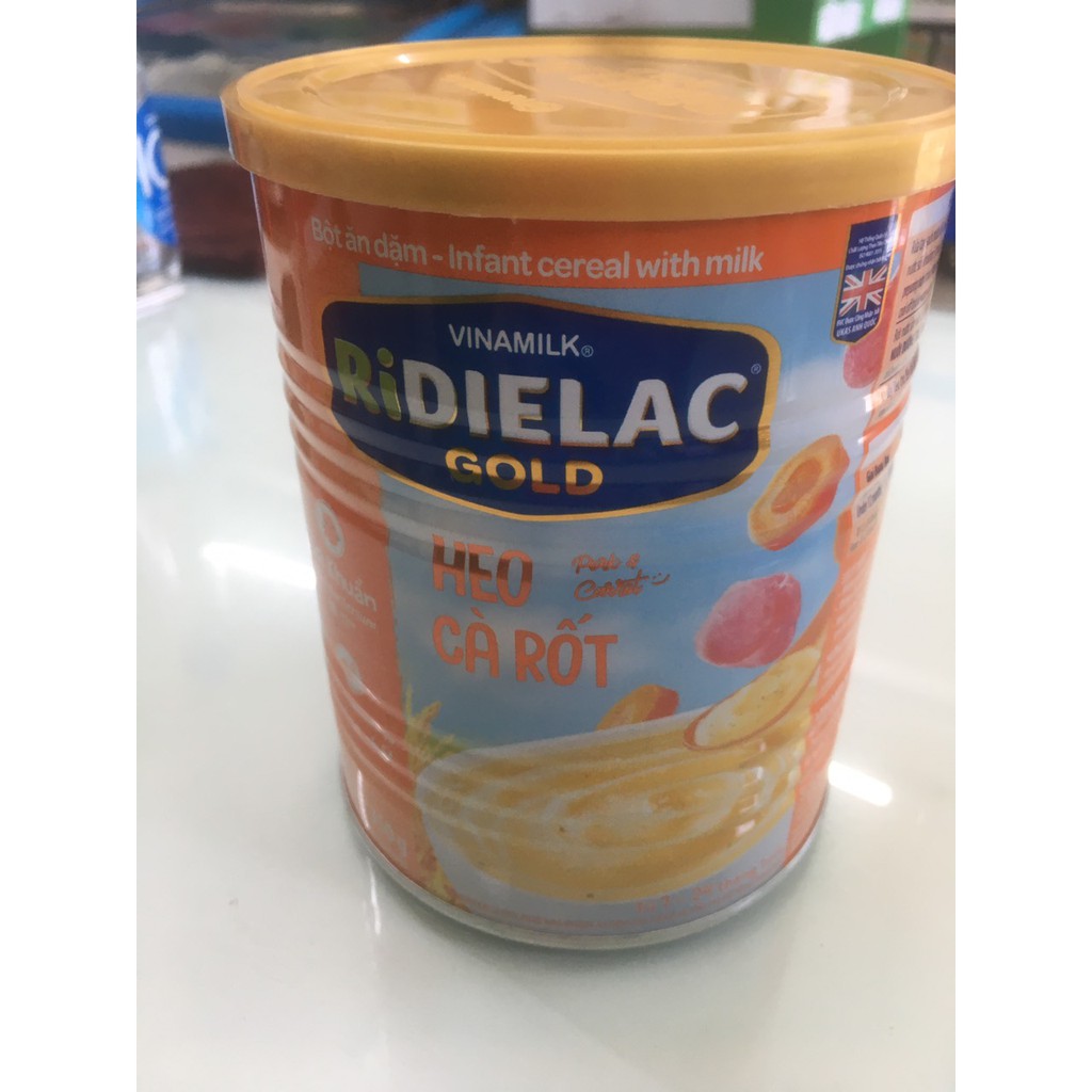 BỘT ĂN DẶM RIDIELAC GOLD HEO CÀ RỐT - HỘP THIẾC 350G