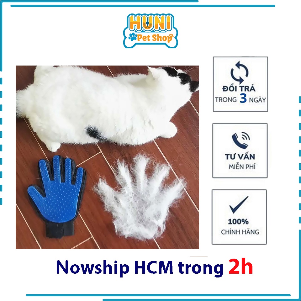 Găng tay chải lông chó mèo - Huni Petshop