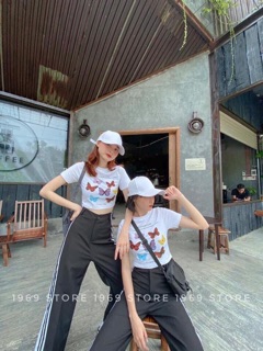 Áo croptop bướm ngũ săc (croptop đẹp)