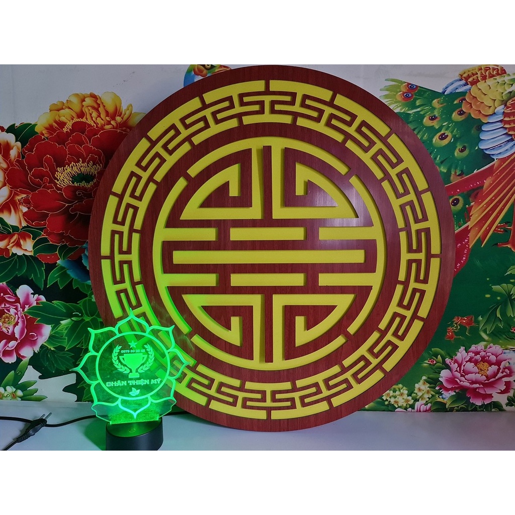 Đèn thờ hào quang CNC Chữ Thọ Hán giá gốc tại xưởng