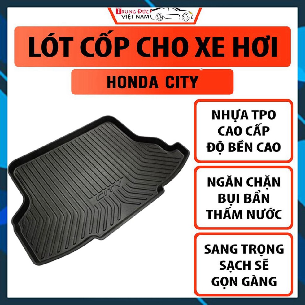 Lót Cốp Nhựa Dẻo Xe HONDA CITY 2015-2021 Đàn Hồi, Không Mùi, Chống Nước Dễ Vệ Sinh -FREE SHIP